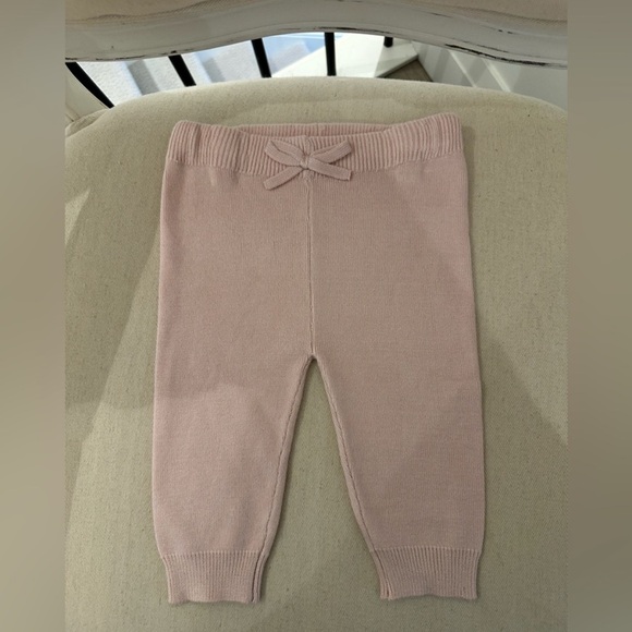 🦢 0~3 Mth Pale Dusty Rose Knit Embroidered Baby Sweater and Pants Set NWT - Picture 4 of 8